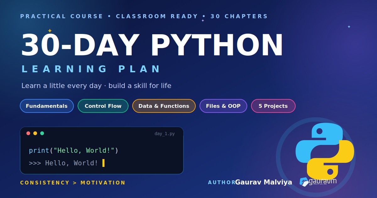 30-Day Python Learning Plan: A Complete Book to Take You from Zero to Confident Coder